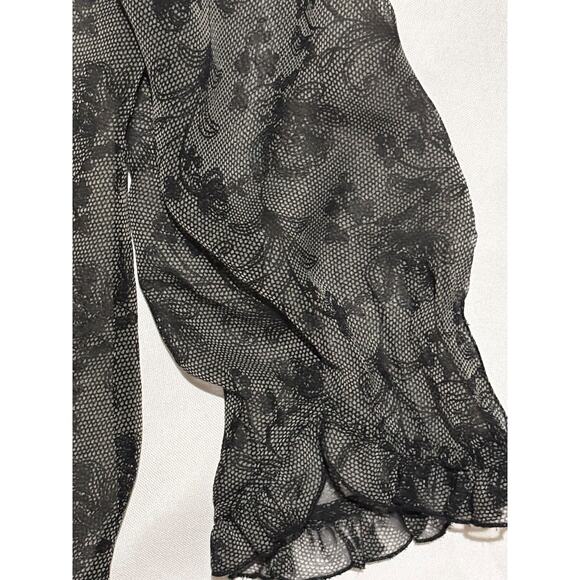 Jonathan Martin sz XL Women's Button Front Sheer Floral Top whimsigoth witchy - Picture 4 of 8